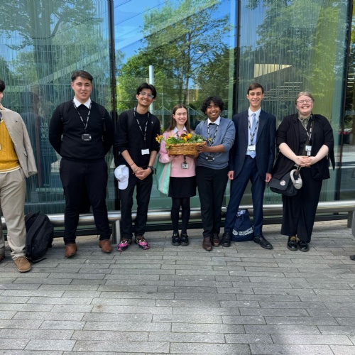 A group of sixth form students who took part in the Young Enterprise showcase